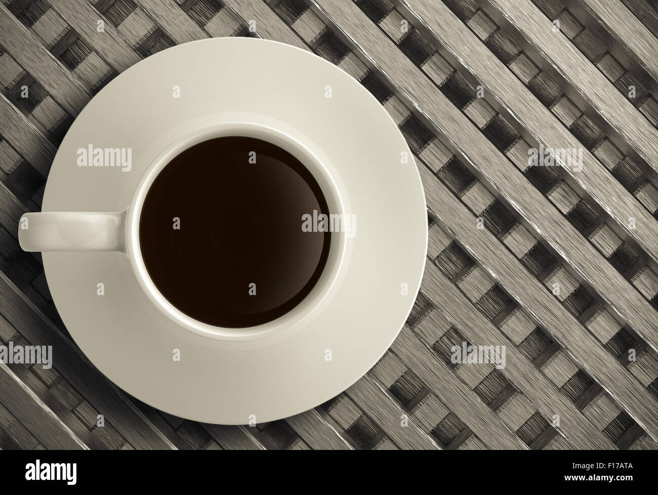 3d cup of coffee on stainless steel background Stock Photo