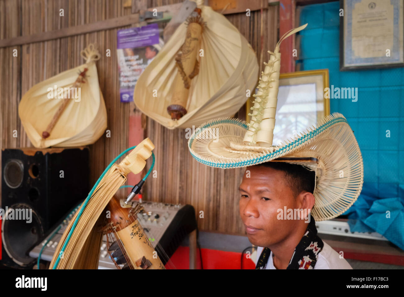 Jack Pah, traditional sasando musician. Stock Photo