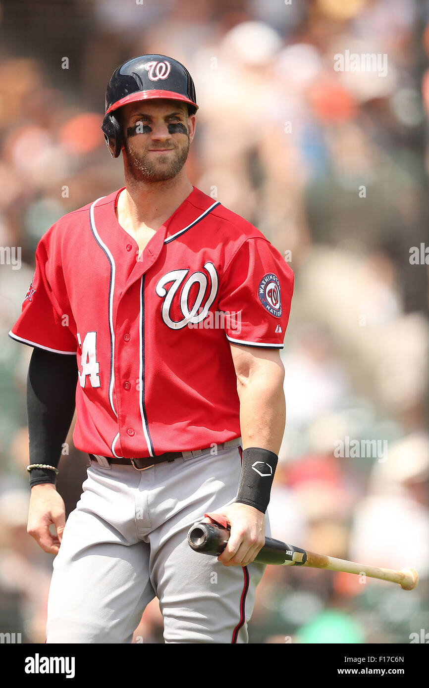 August 16, 2015: Bryce Harper (34) of the Washington Nationals