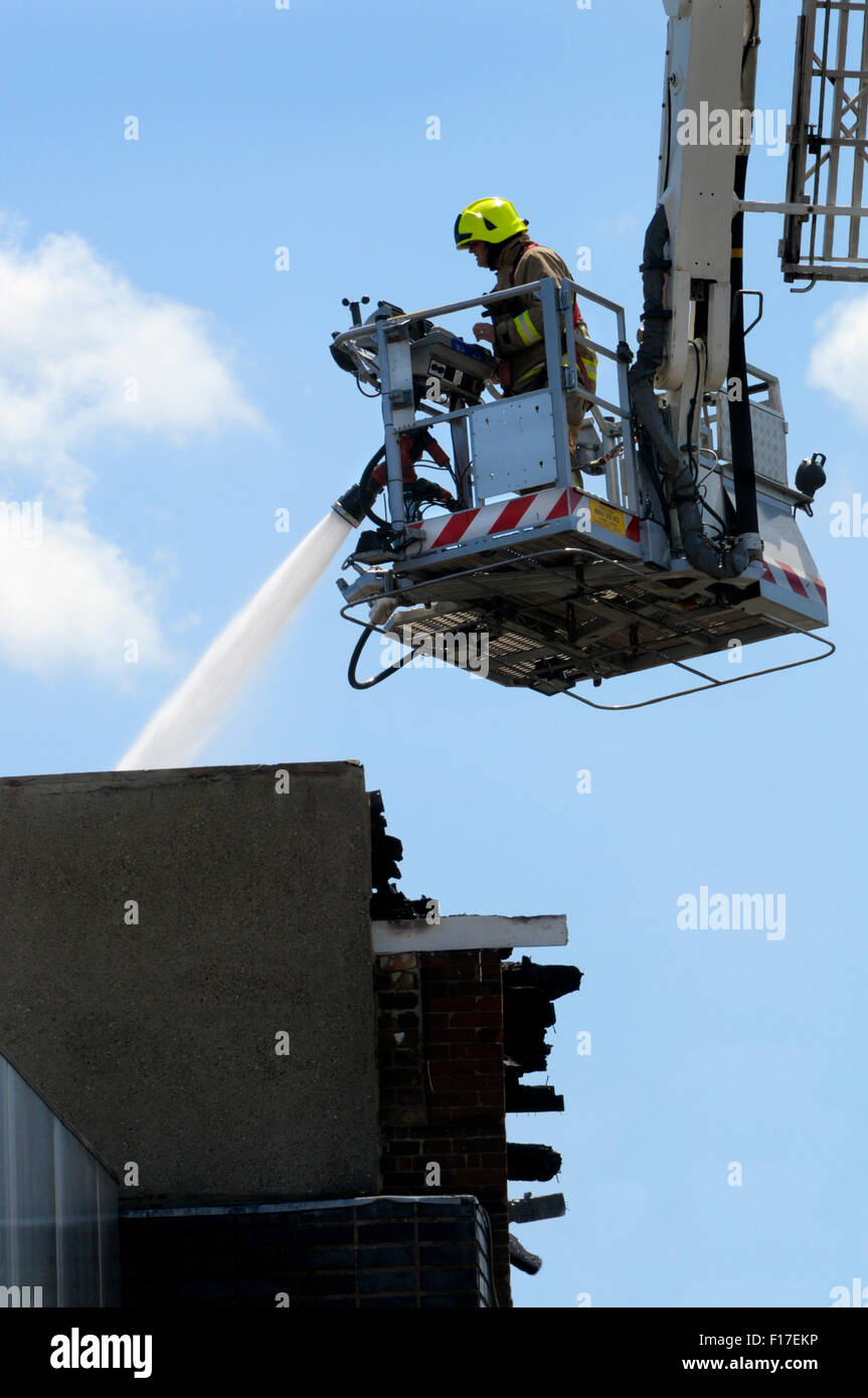 Maidstone, Kent, England, UK. Fire in the town centre destroys a shop