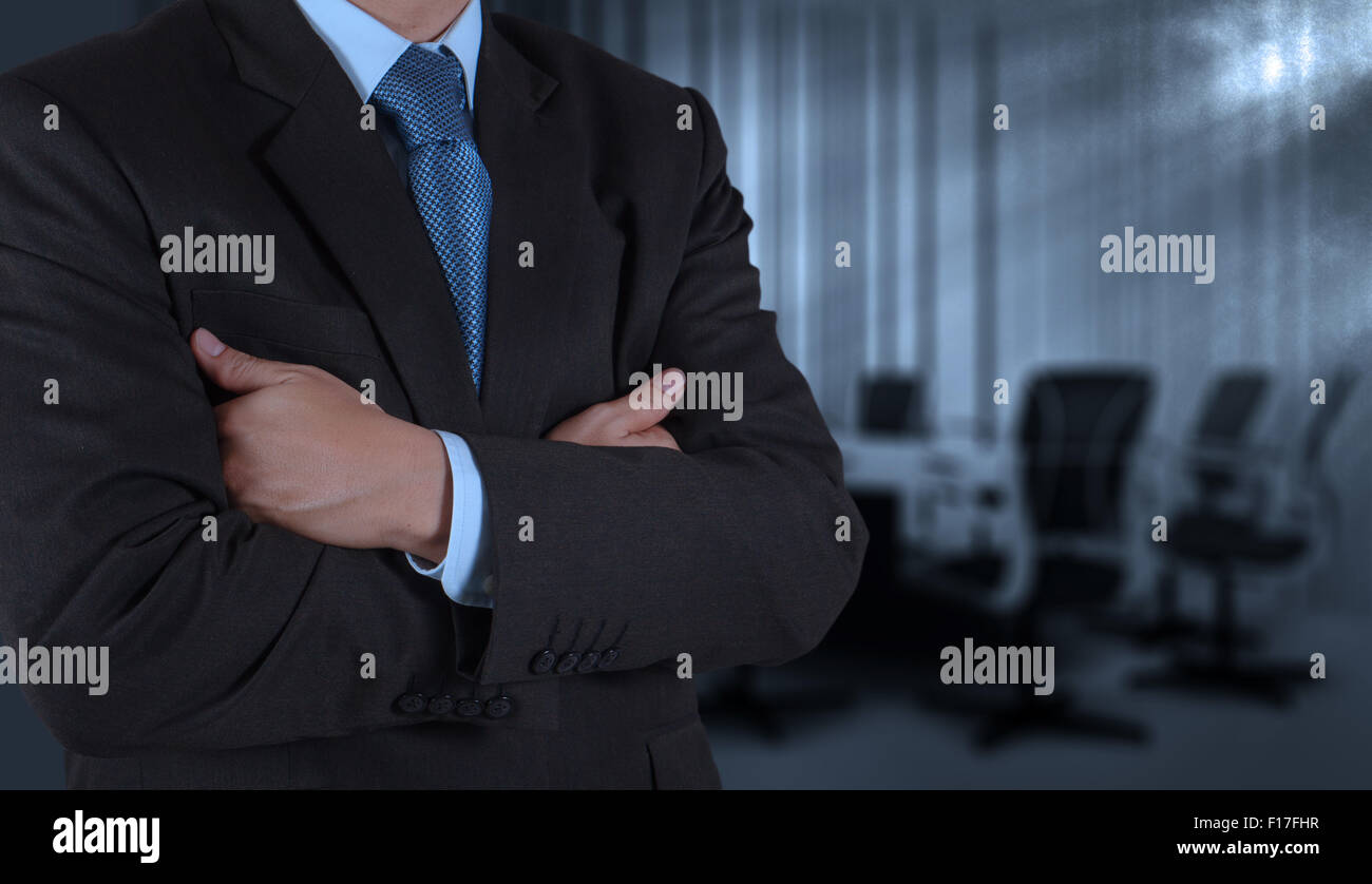 businessman success with his board room background Stock Photo