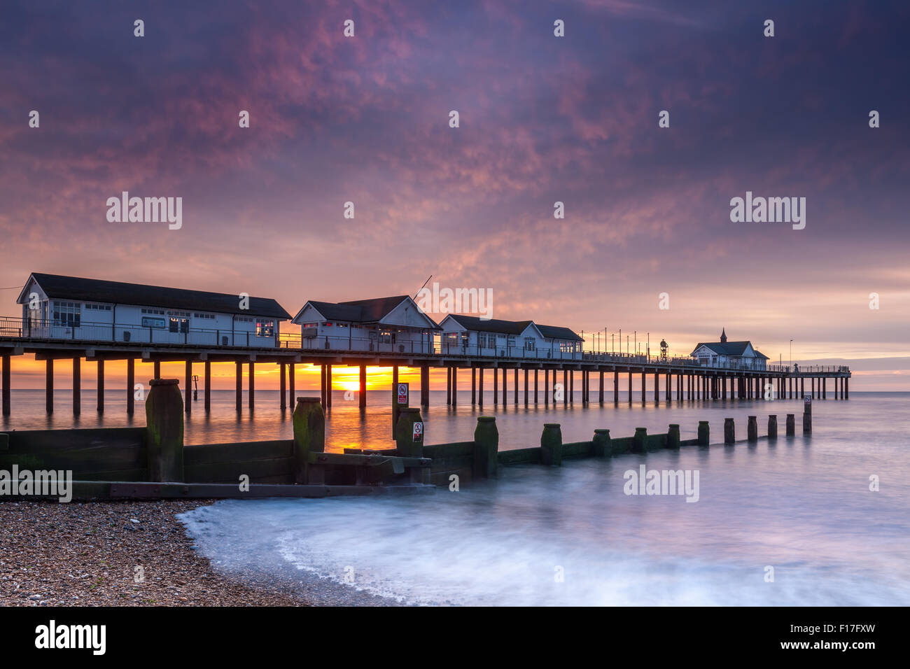 Southwold Pier at Sunrise Stock Photo