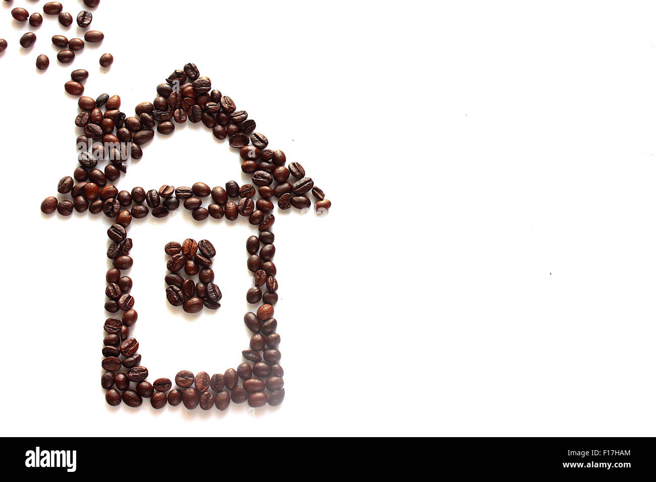 on a white background from coffee beans laid out Coffee House Stock ...