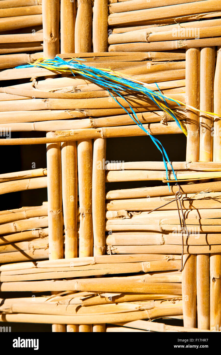 texture bamboo in morocco africa brown natural line closeup Stock Photo