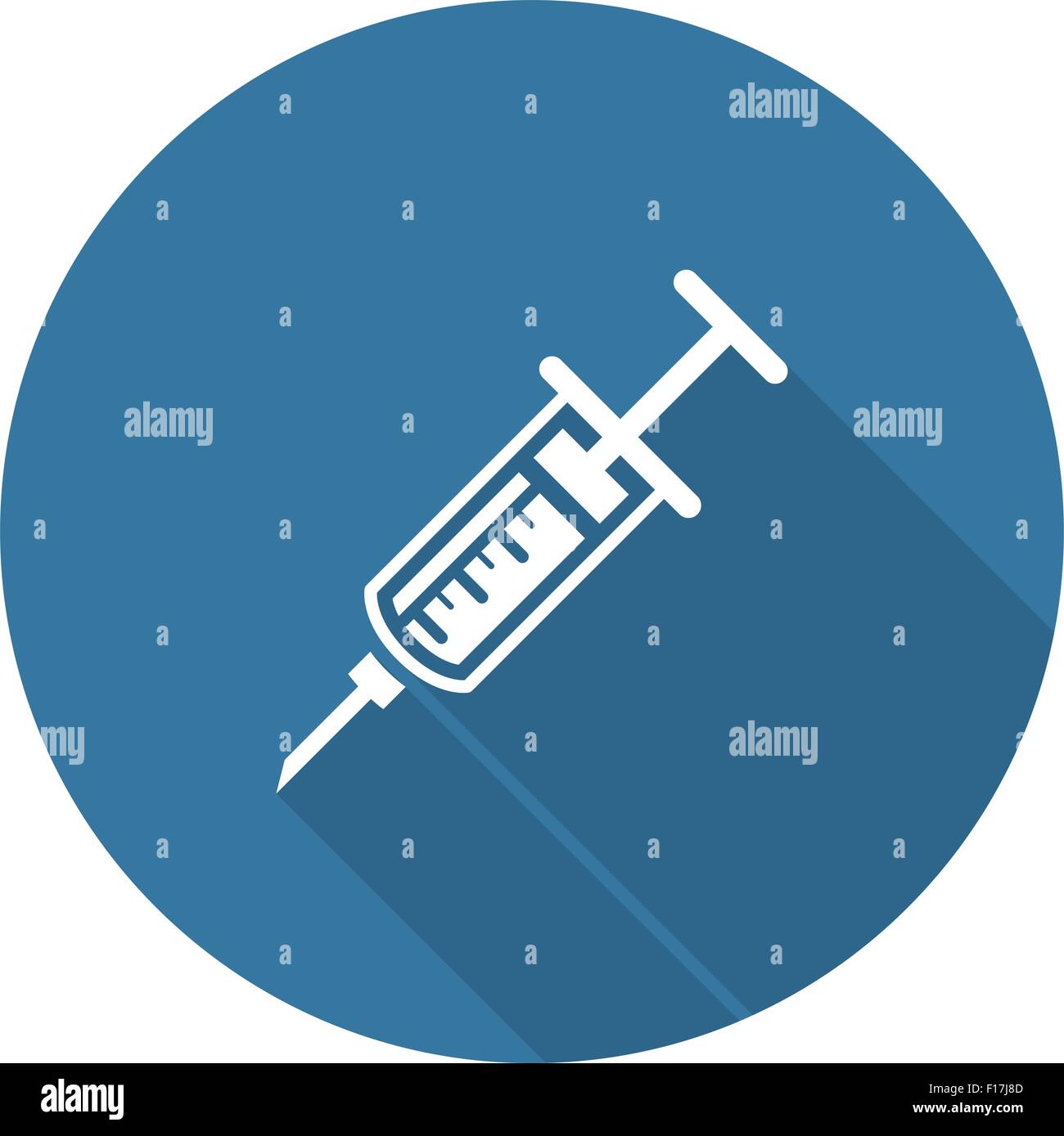 Vaccination and Medical Services Icon. Flat Design. Long Shadow. Stock Vector