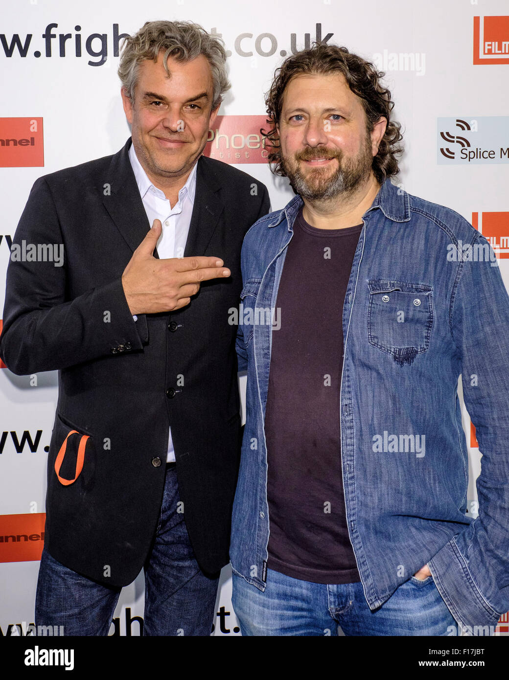 Director Bernard Rose and Danny Huston attends the Frightfest 2015 on 29/08/2015 at The VUE West End, London. The UK Premiere of Frankenstein. Picture by Julie Edwards/Alamy Live News Stock Photo