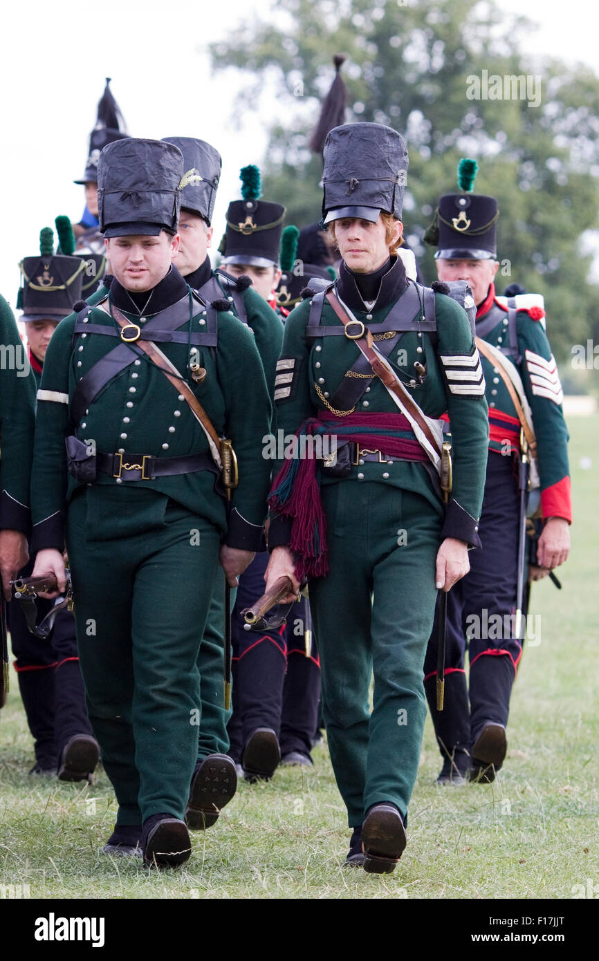 95th Rifles at the Battle of Waterloo reenactment Stock Photo - Alamy