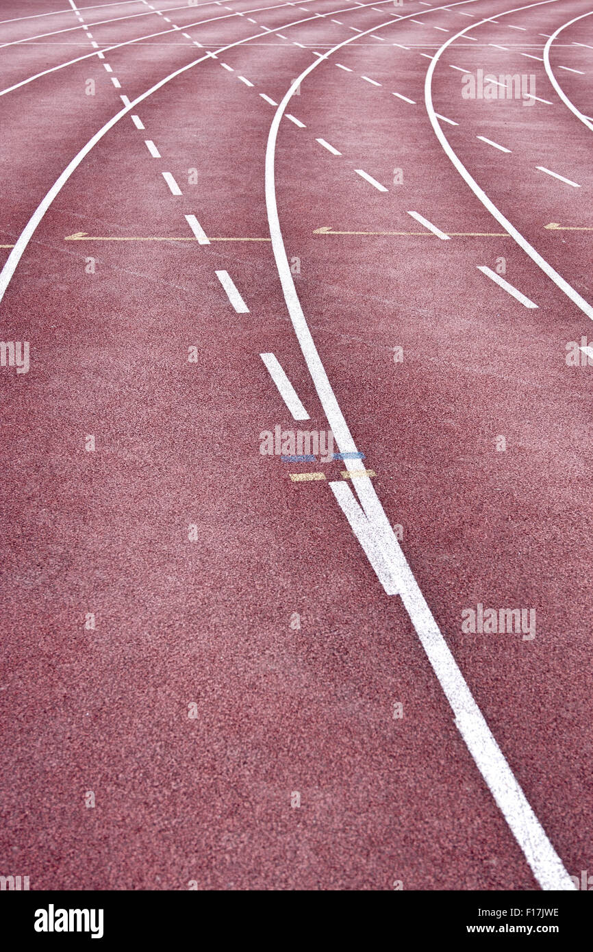 perspective of running track lane Stock Photo Alamy