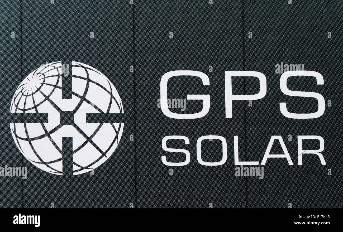 Markennamen: 'GPS solar', Berlin. Stock Photo