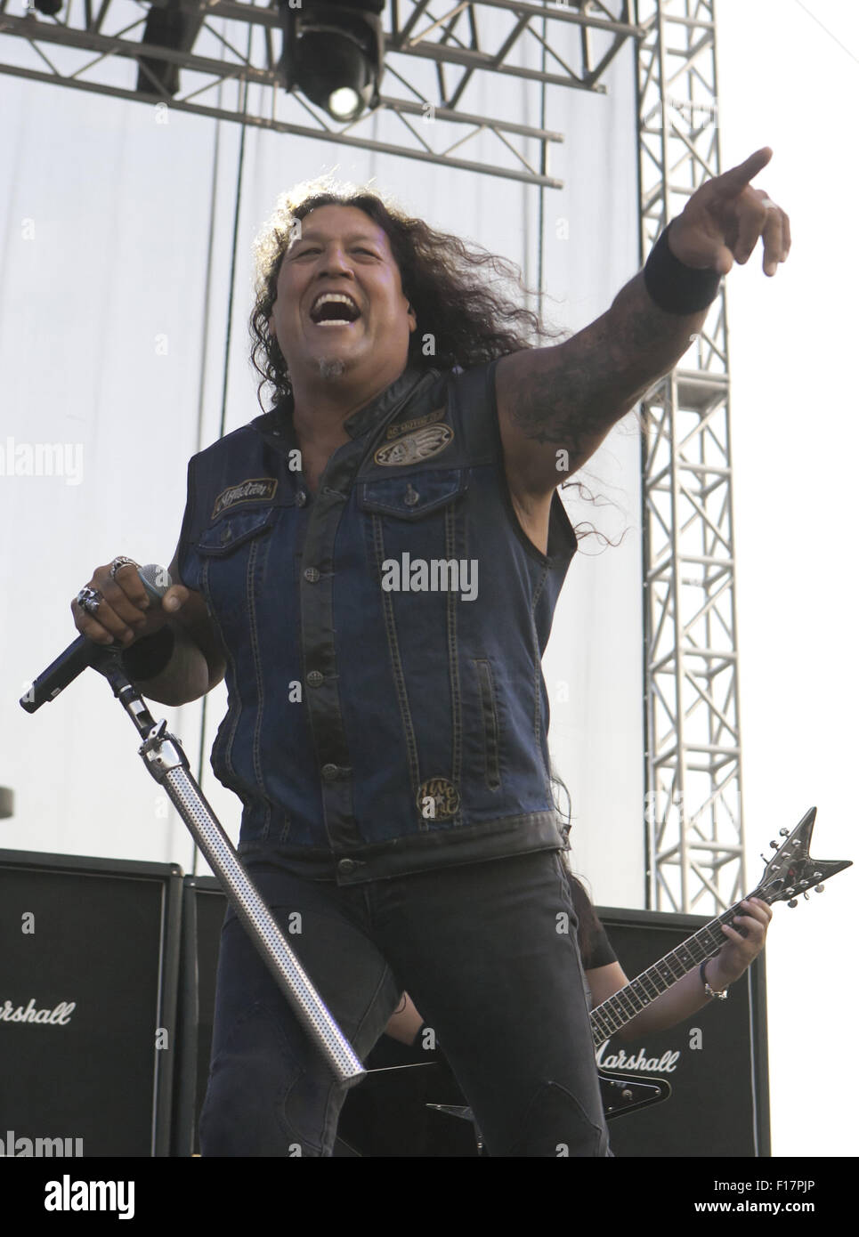 Denver, Colorado, USA. 28th Aug, 2015. Testament Lead Singer CHUCK