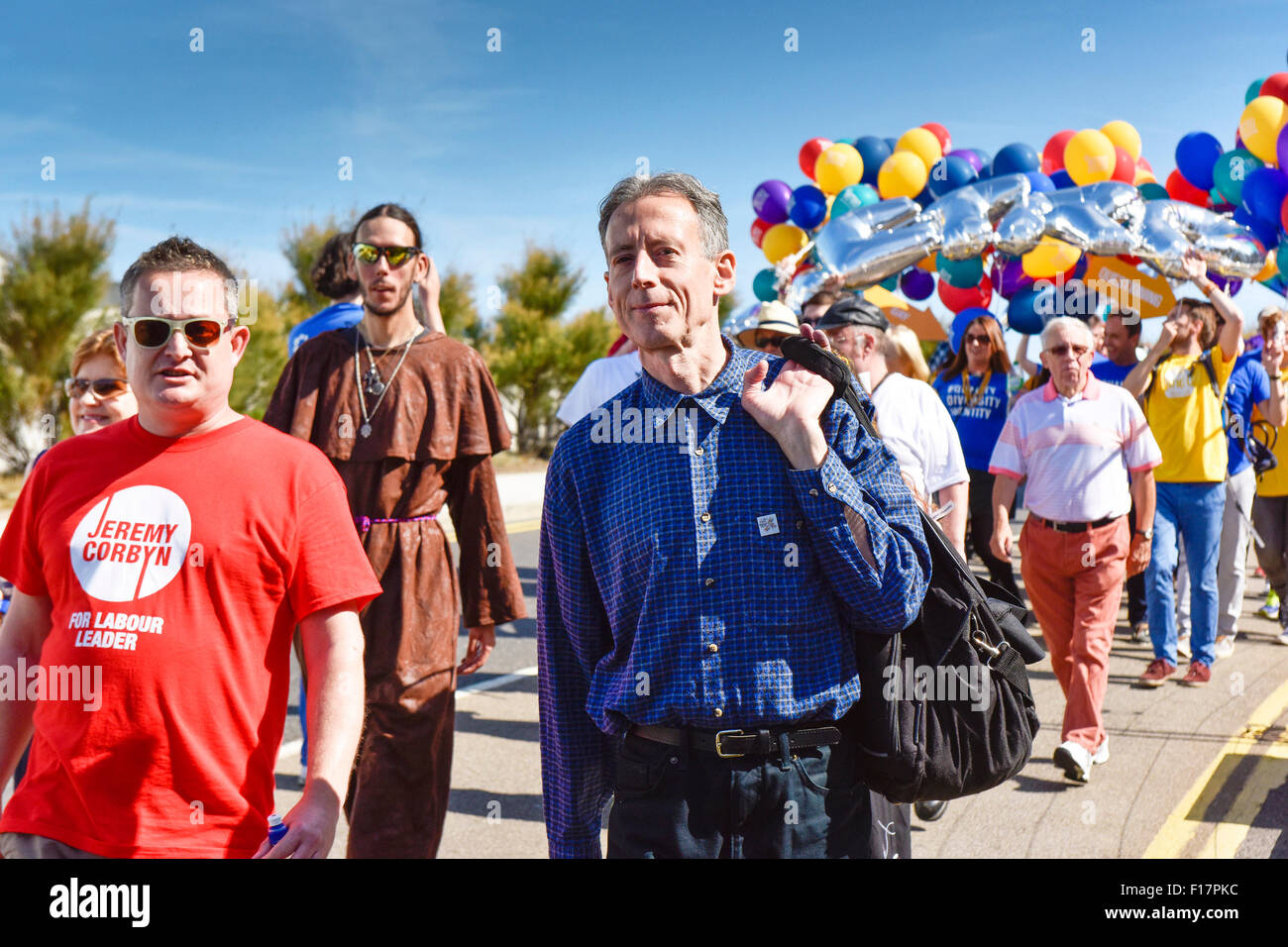 Margate, Kent, UK. 29th August, 2015. Peter Tatchell participates in the Kent Pride celebrations in the seaside town of Margate. Alamy Live News/Photographer: Credit:  Gordon Scammell Stock Photo