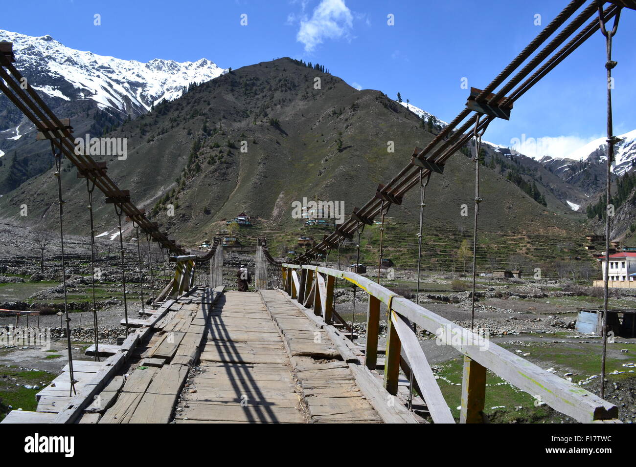 Wooden suspension bridge, Naran, Pakistan Stock Photo Alamy