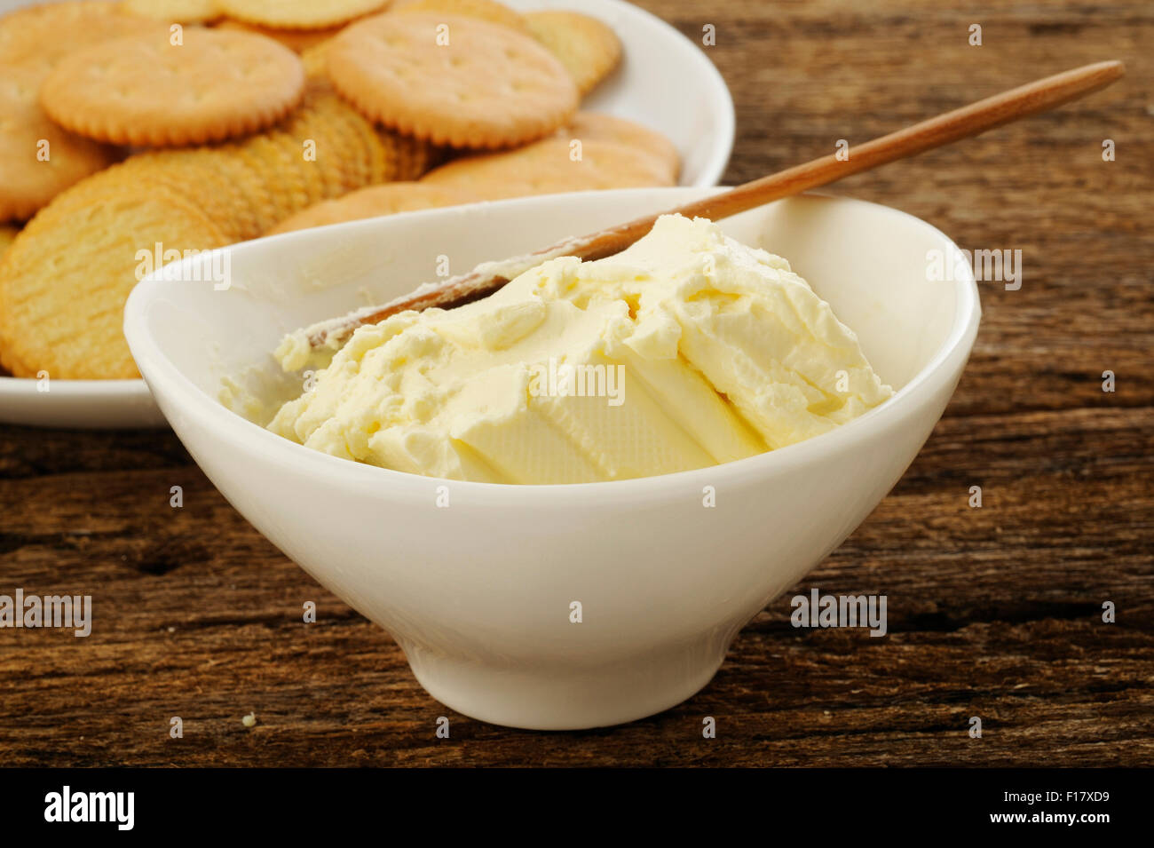 cream cheese with crackers Stock Photo Alamy
