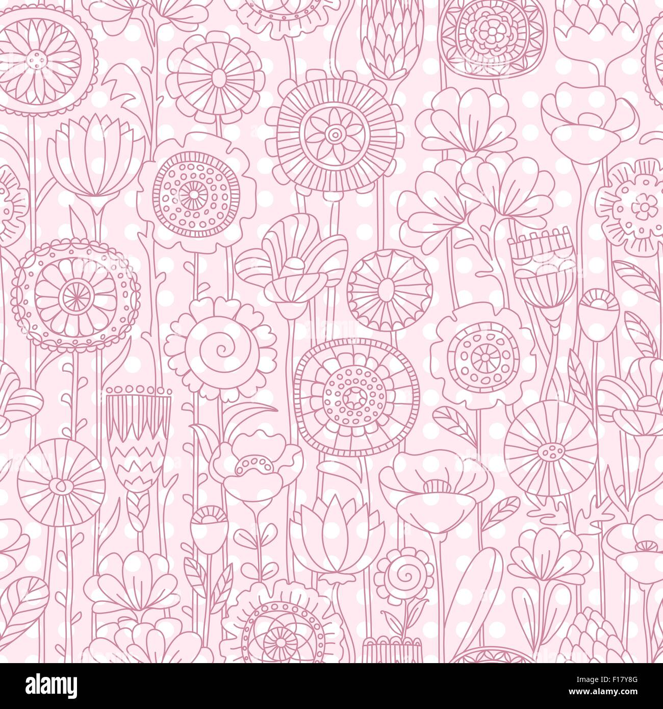 vector seamless pink floral pattern Stock Vector Image & Art - Alamy