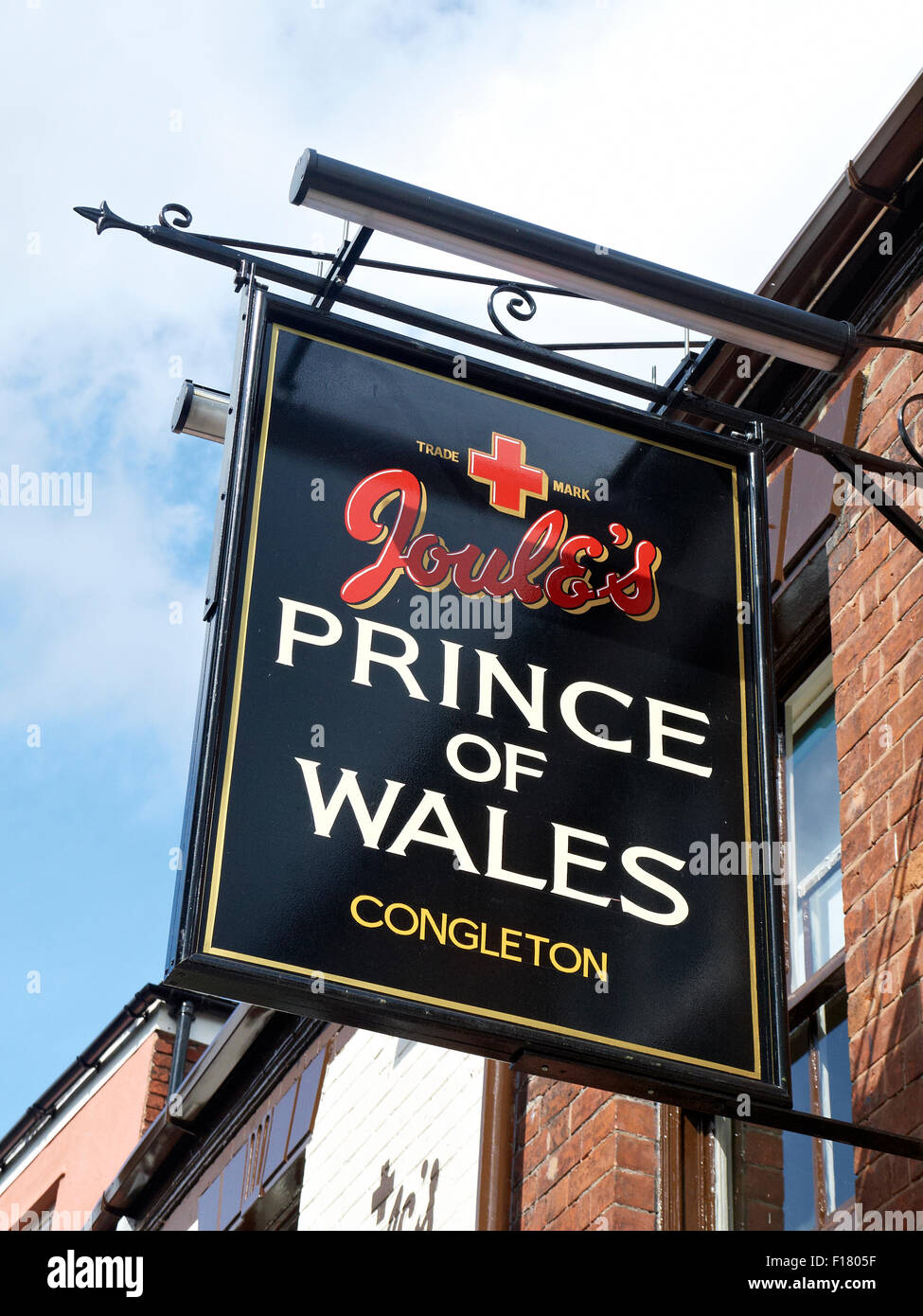 Prince of Wales pub sign in Congleton Cheshire UK Stock Photo