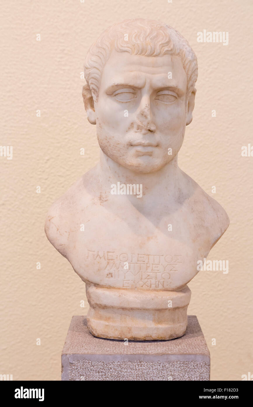 Bust of Gaius Memmius, Archaeological Museum, Port of Piraeus, Athens, Attica Region, Greece, Europe Stock Photo