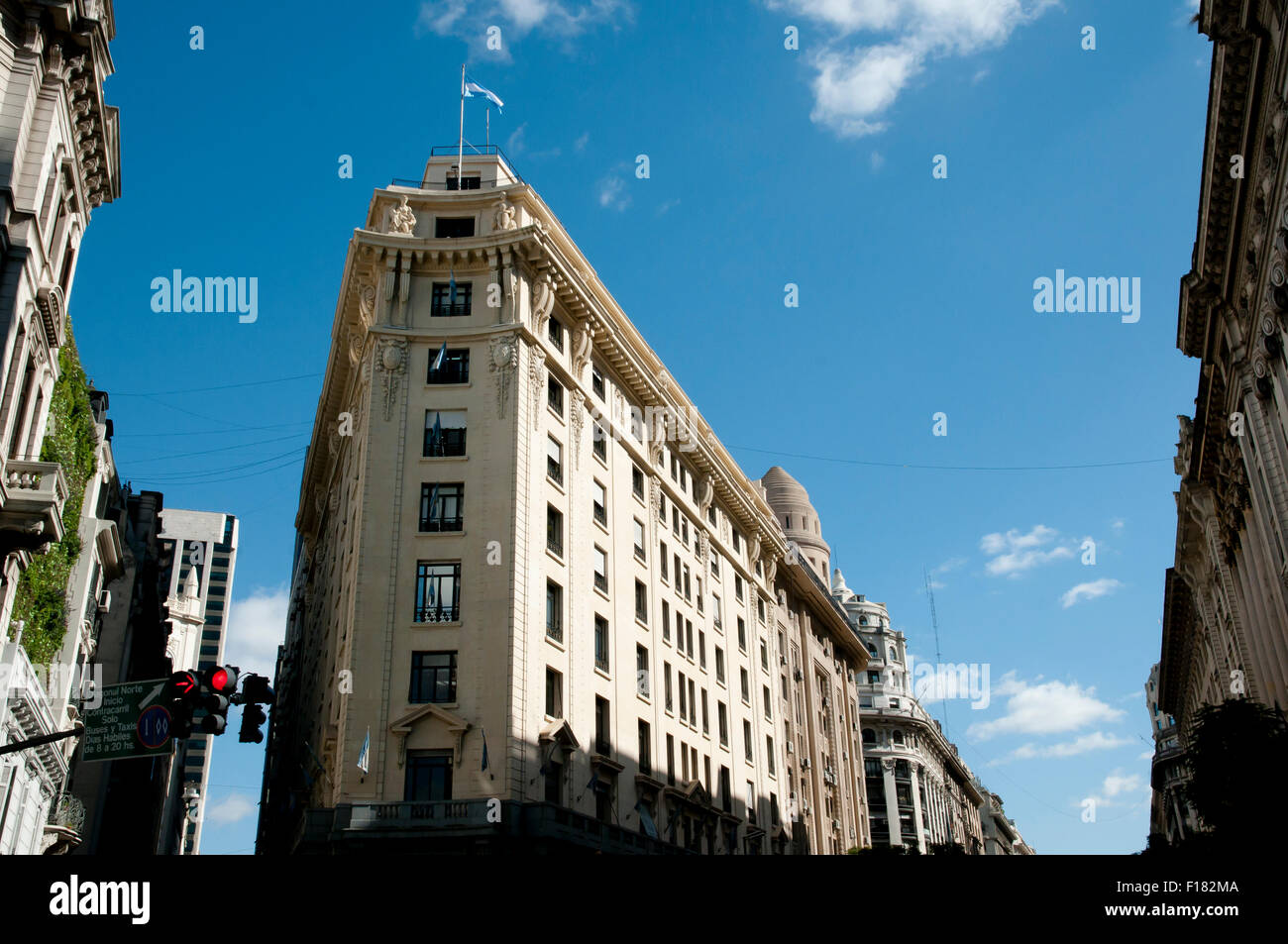 European Building on Roque Saenz Pena Avenue - Buenos Aires - Argentina Stock Photo