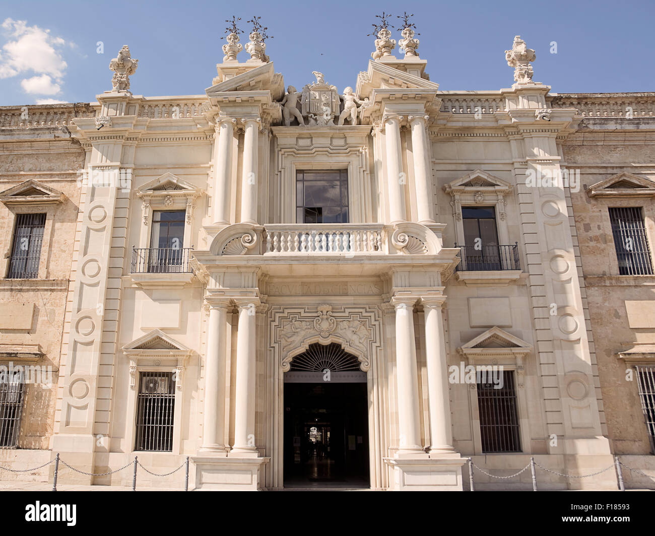 Rear entrance of University of Seville Stock Photo