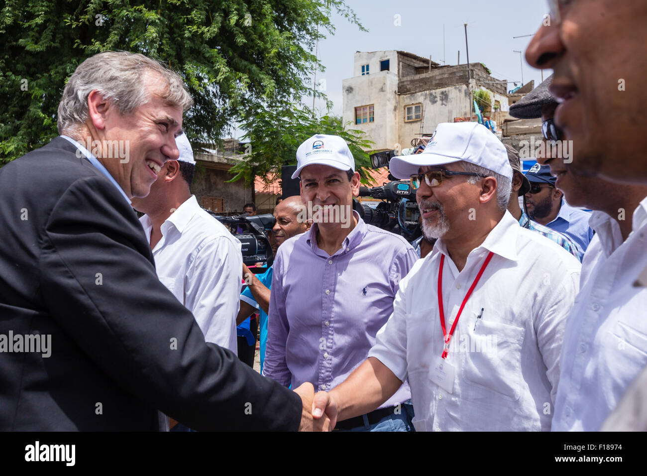 Cape Verde. 28th August, 2015. Members of the U.S. Congress visited Cabo Verde Friday to better understand the huge investment . Credit:  António Gomes/Alamy Live News Stock Photo
