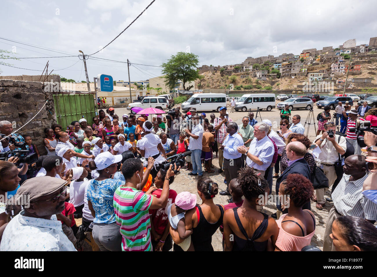 Cape Verde. 28th August, 2015. Members of the U.S. Congress visited Cabo Verde Friday to better understand the huge investment . Credit:  António Gomes/Alamy Live News Stock Photo