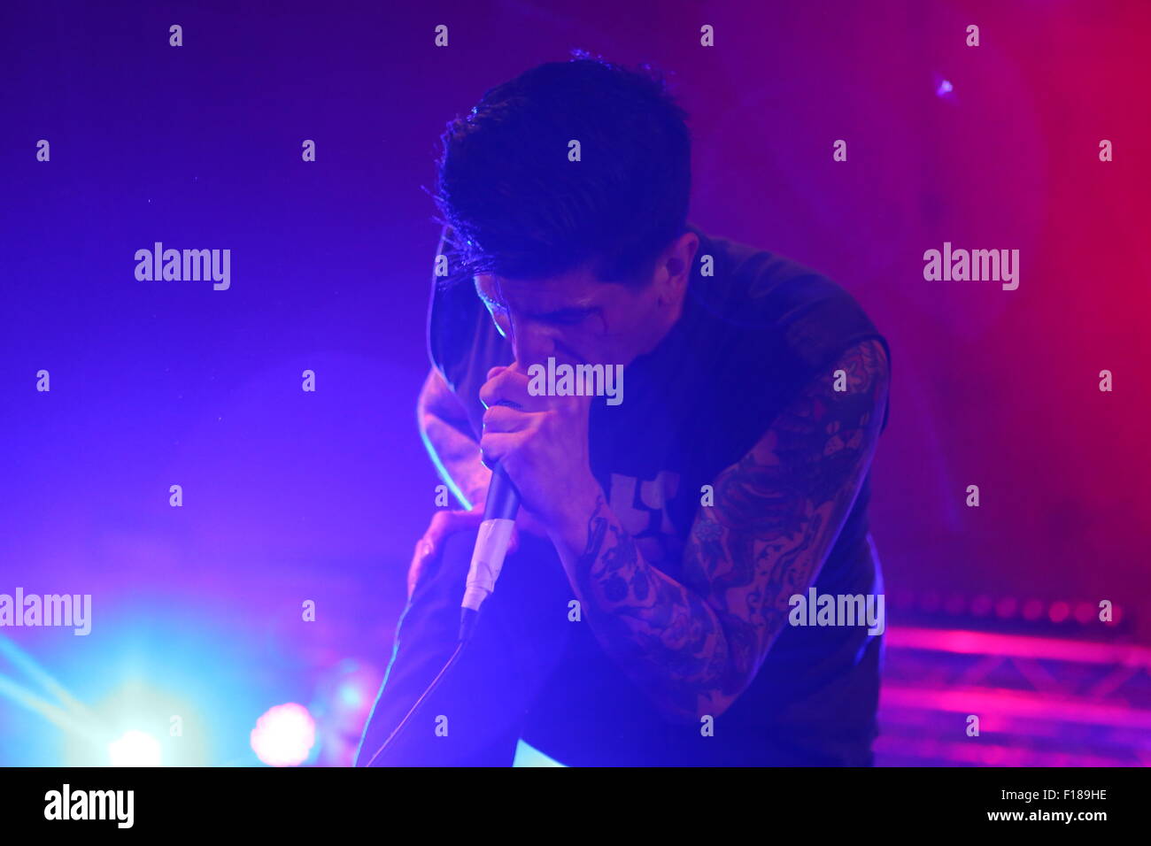 Leeds, Yorkshire UK. 29th August, 2015. Modern Life Is War perform live on The Lock Up Stage at Leeds Festival 2015 Credit:  Simon Newbury/Alamy Live News Stock Photo