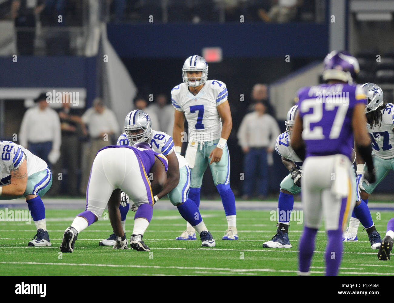 Aug 29, 2015: Dallas Cowboys quarterback Jameill Showers #7 during