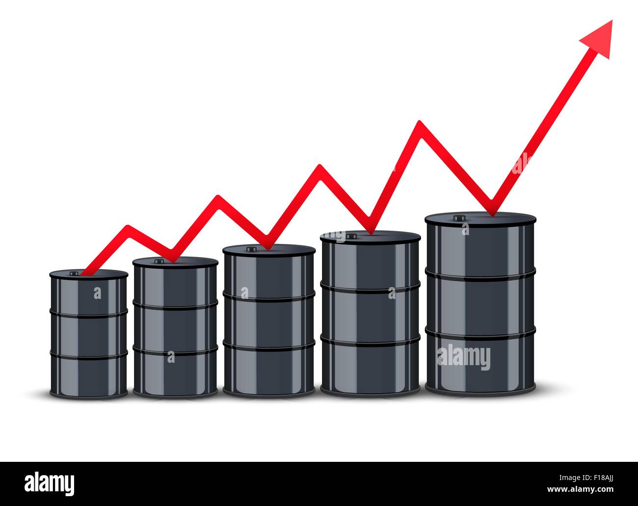 Oil barrels on the price chart background Stock Vector Image & Art Alamy