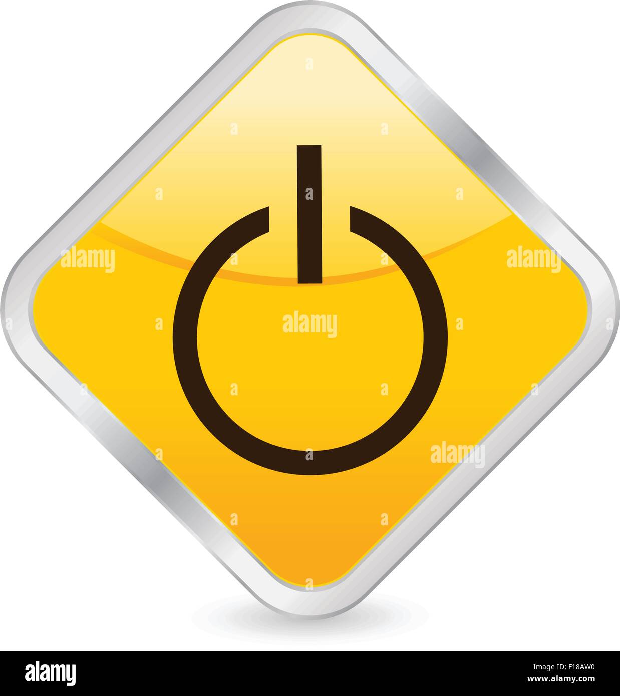 Yellow square icon isolated on a white background. Vector illustration ...