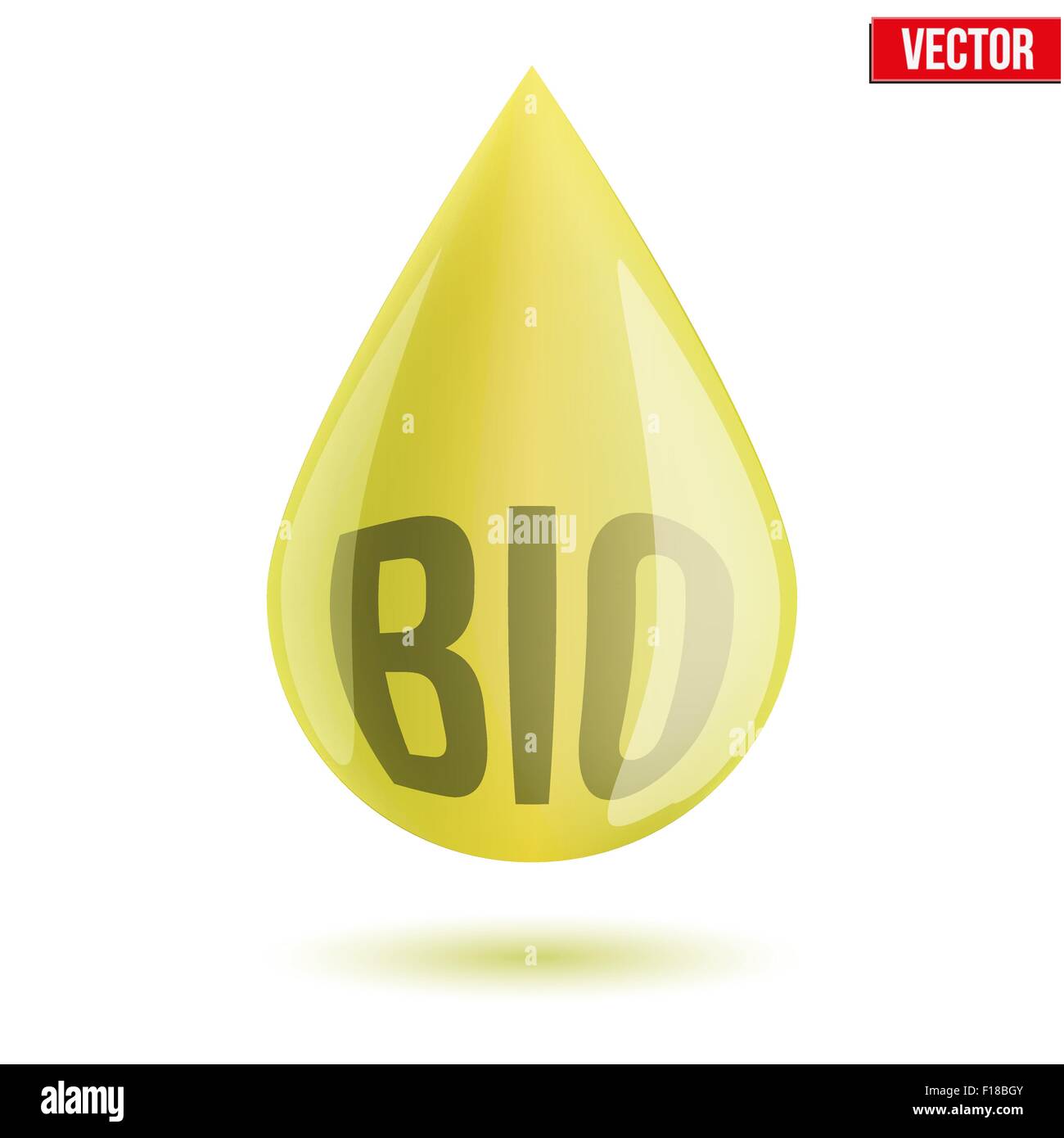 Shiny olive oil drop isolated on white background Stock Vector Image