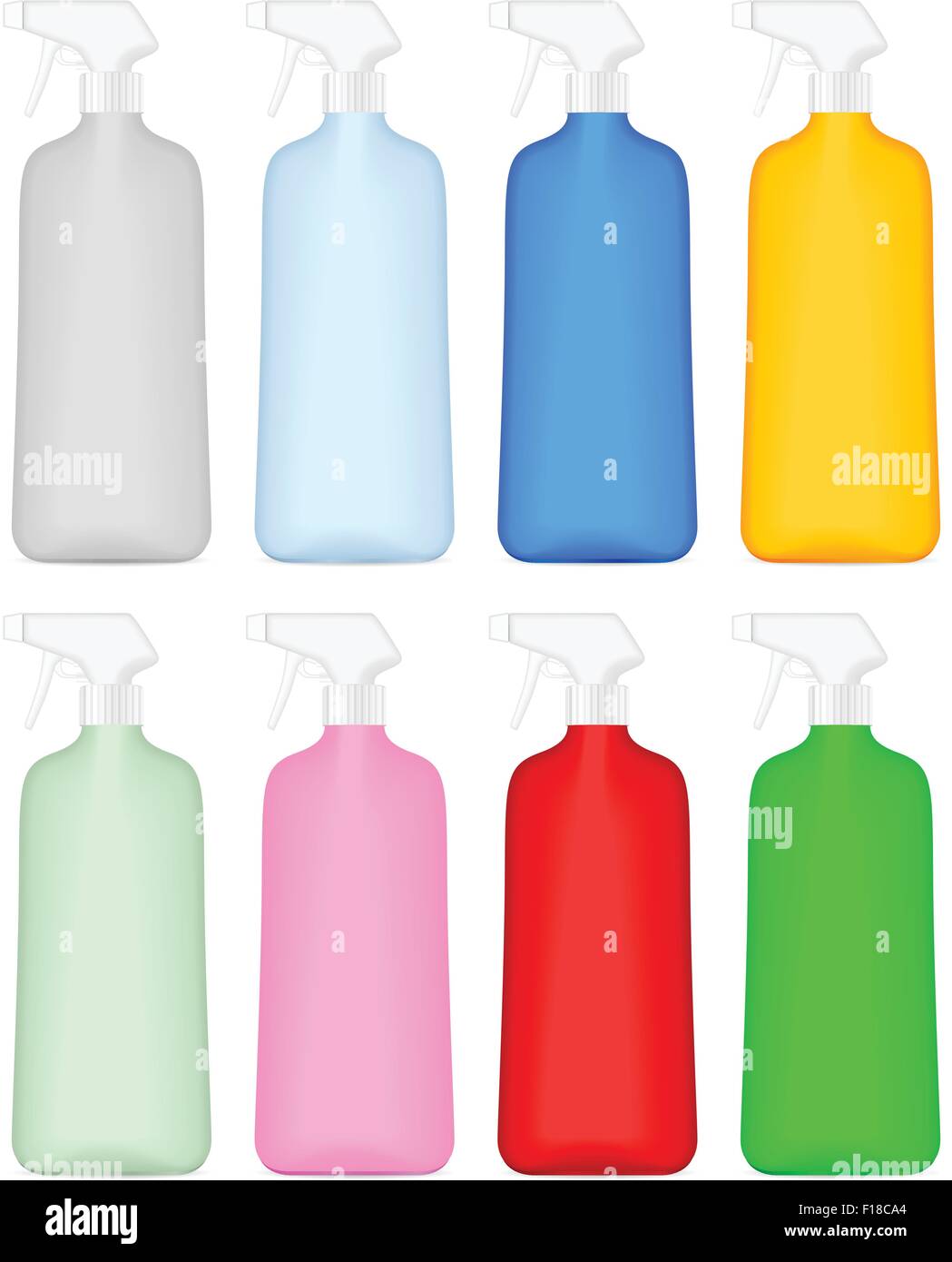 Cleaning spray bottle set on a white background. Vector illustration ...