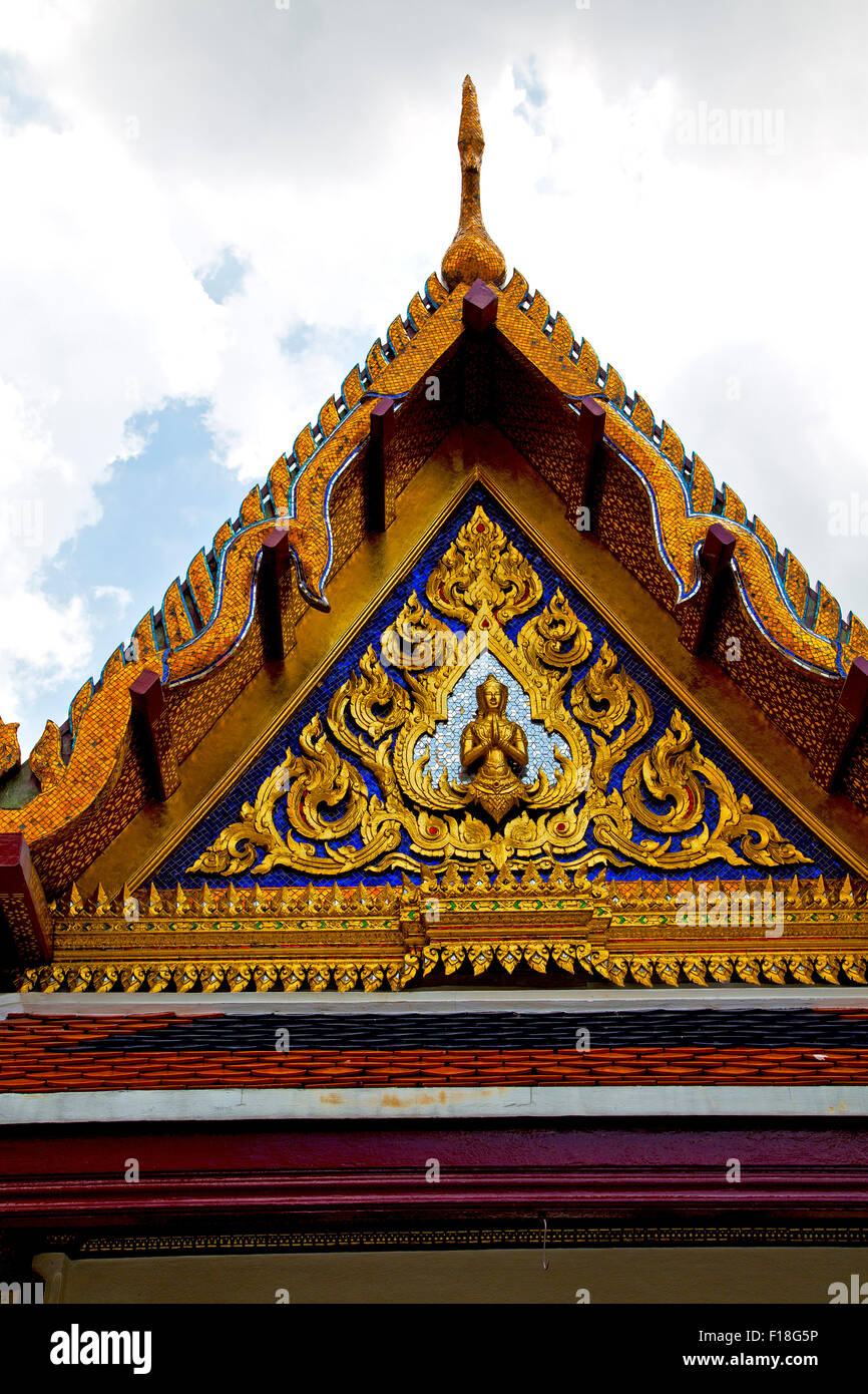 asia bangkok in temple thailand abstract cross colors roof wat sky and ...