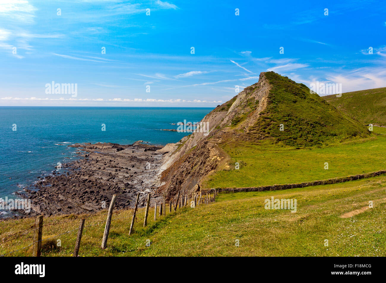 The dramatic profile of St Catherine's Tor on the South West Coast Path ...