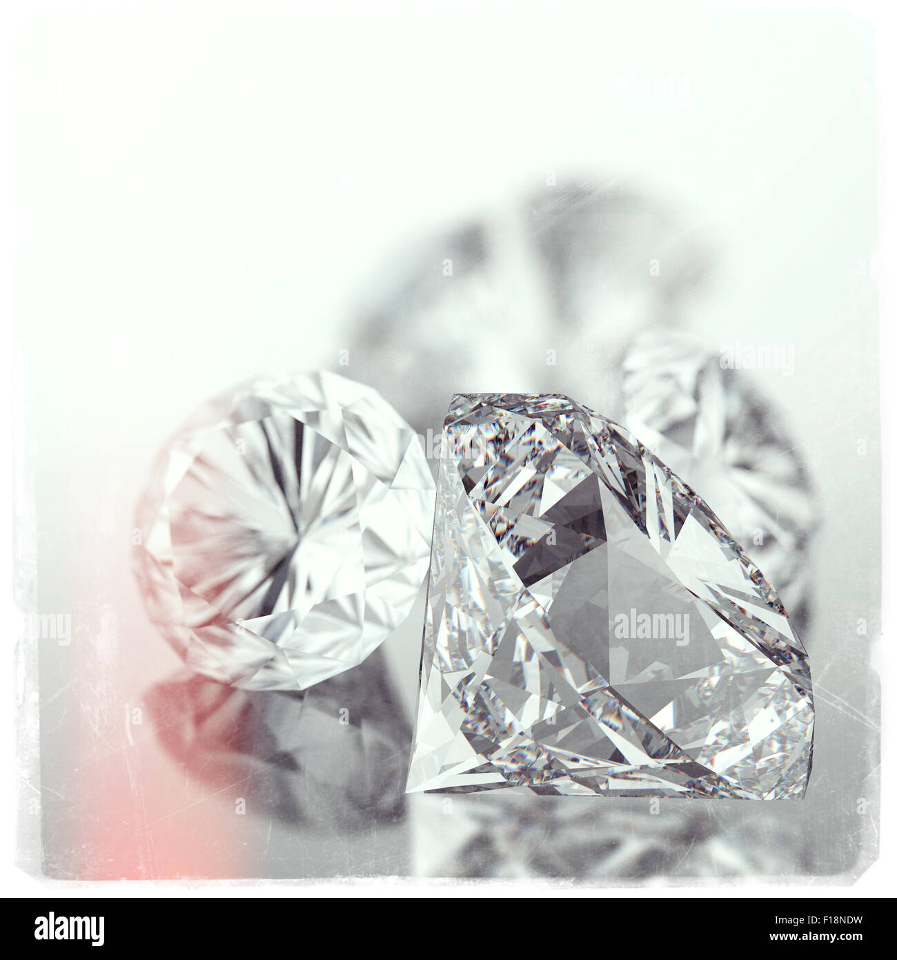 Diamond on black as vintage style concept Stock Photo