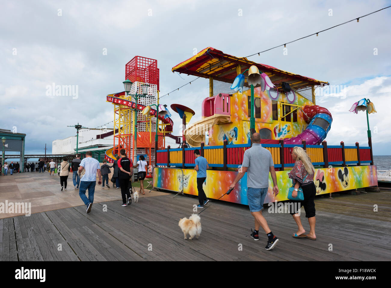 Helter Skelter and slide on the North Pier in Blackpool, Lancashire Stock Photo