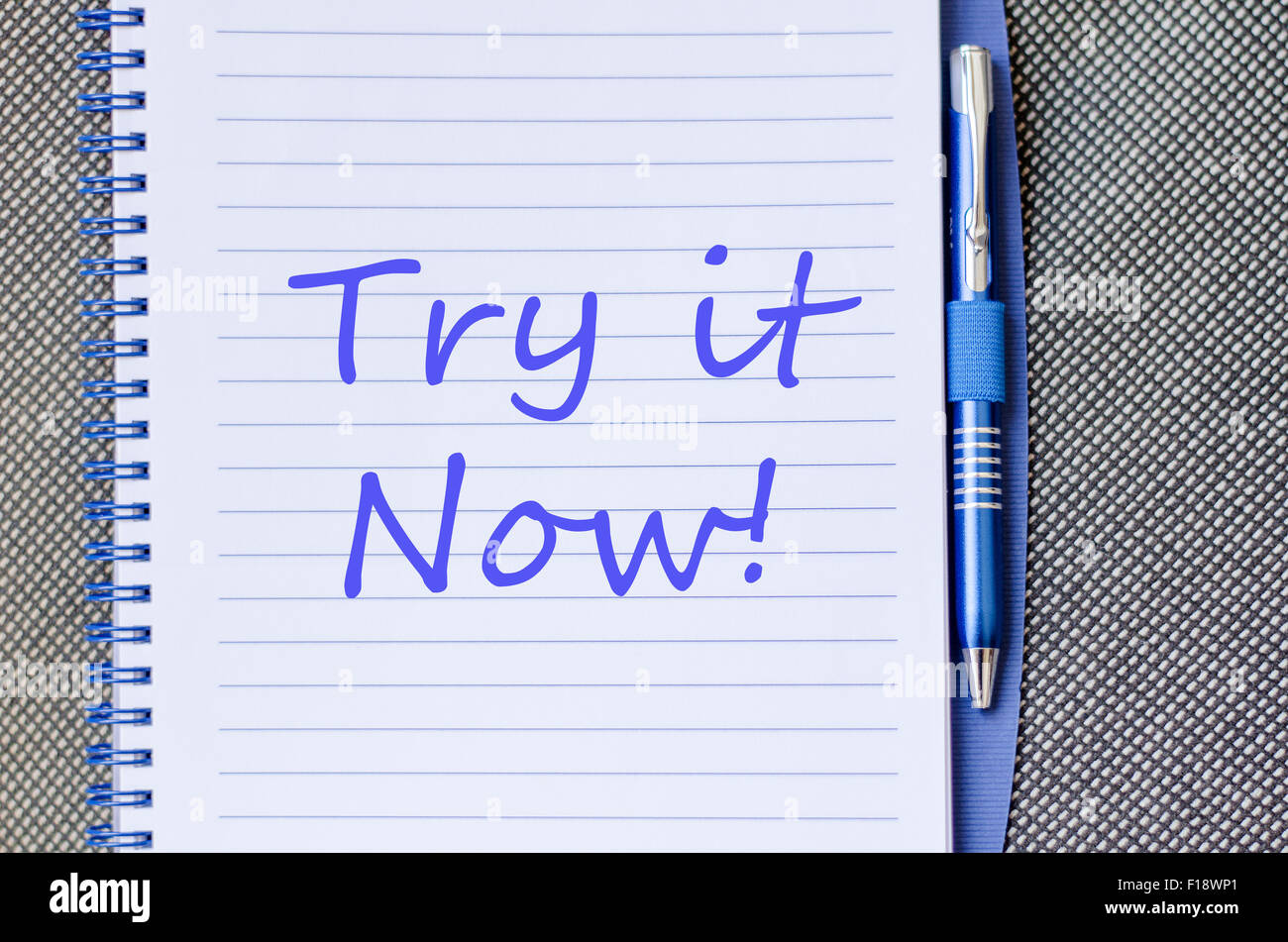 Try now text on hi res stock photography and images Alamy