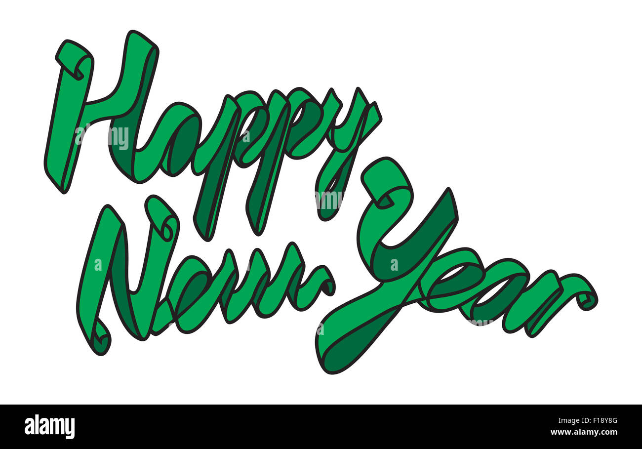 Vector illustration of the Happy new year Stock Photo - Alamy