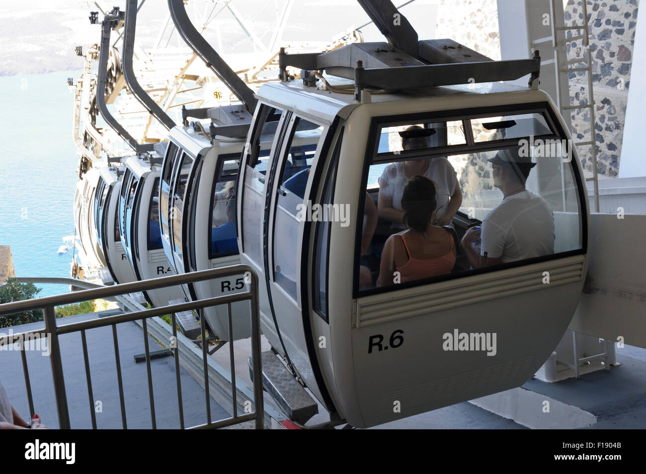 Cable car in Fira, Santorini, Greece Stock Photo Alamy