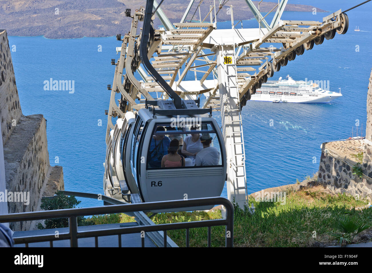 Cable car in Fira, Santorini, Greece Stock Photo Alamy