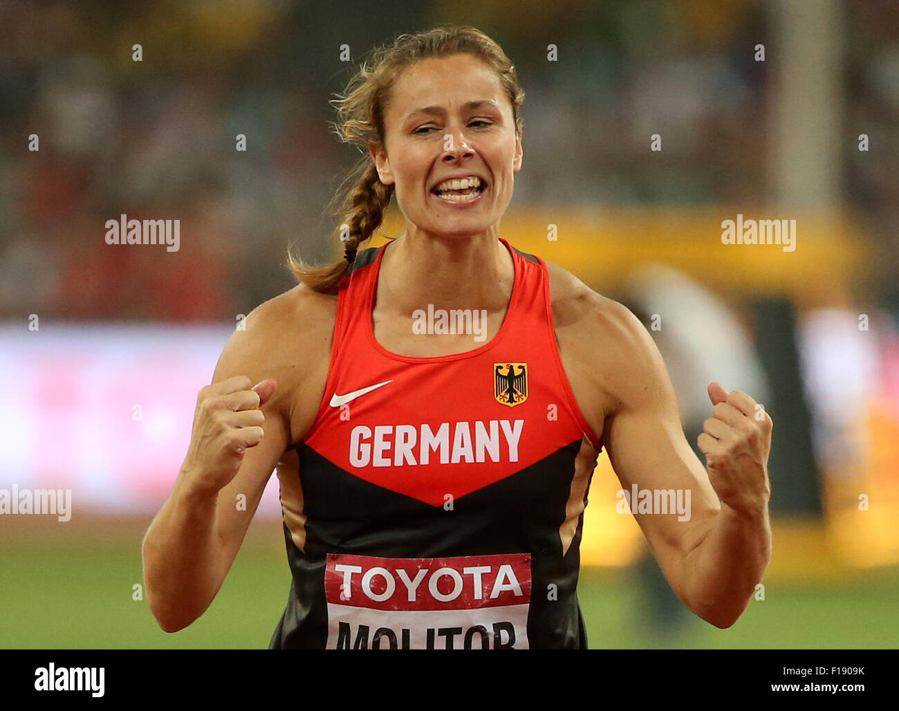 Beijing, China. 30th Aug, 2015. Katharina Molitor of Germany celebrates