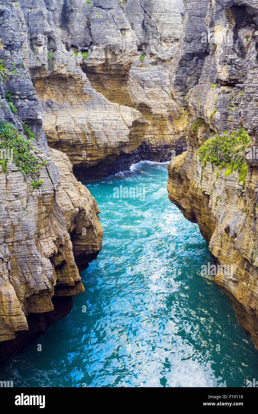 The Pancake Rocks, Punakaiki, on the West Coast, South Island, New ...