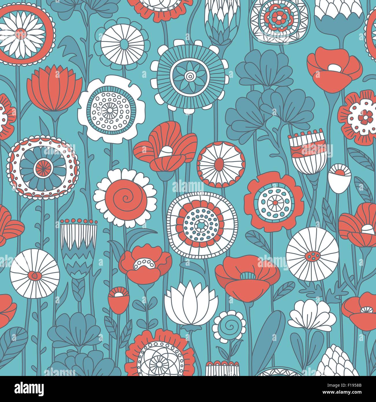 vector seamless color floral pattern Stock Vector Image & Art - Alamy