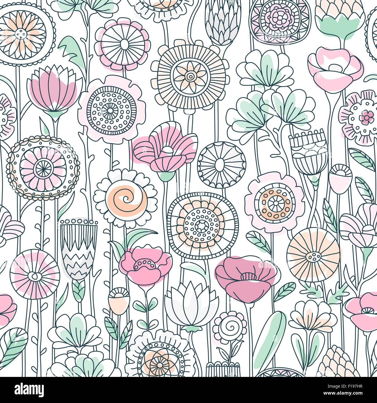 vector seamless color floral pattern Stock Vector Image & Art - Alamy