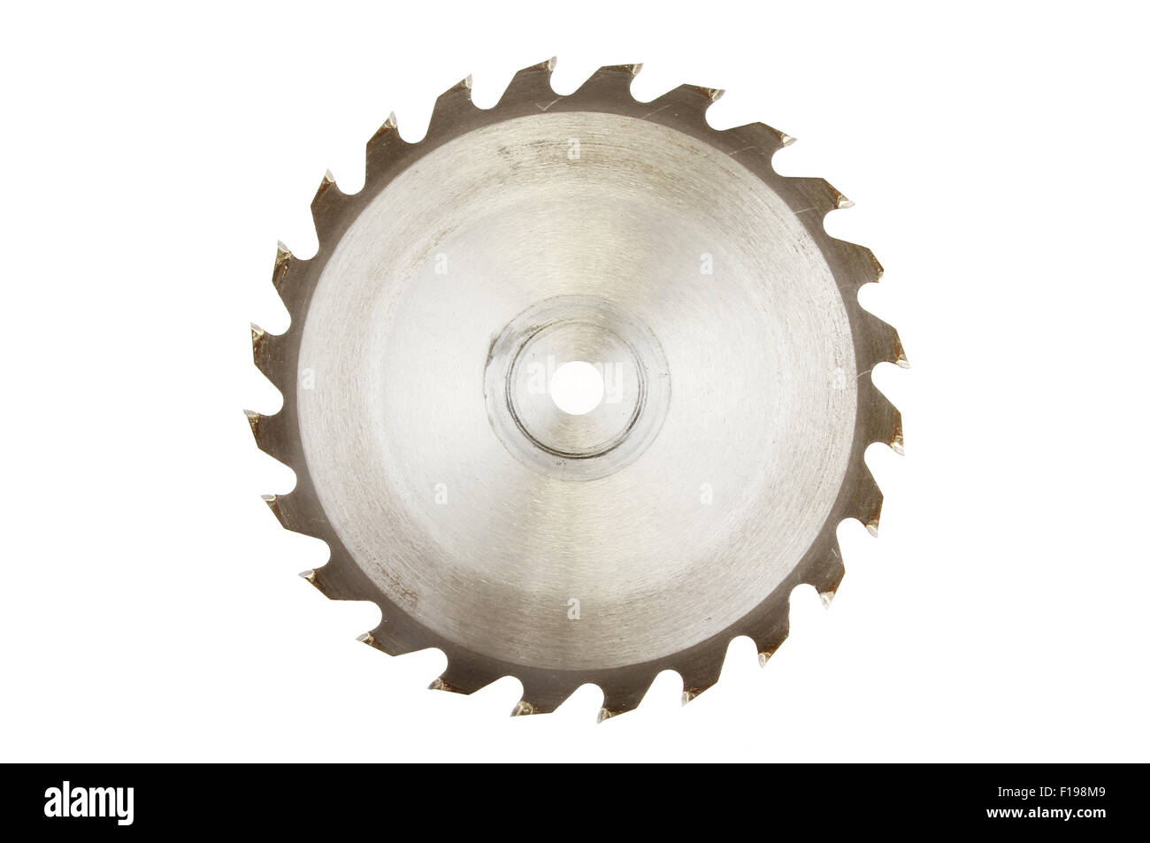 Used circular saw blade isolated against white Stock Photo