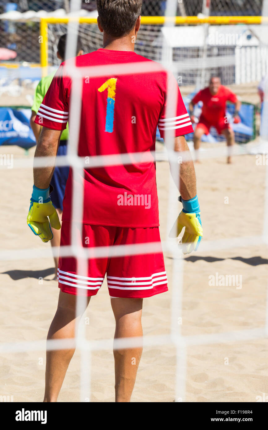 Beach football tournament in Spain Stock Photo Alamy