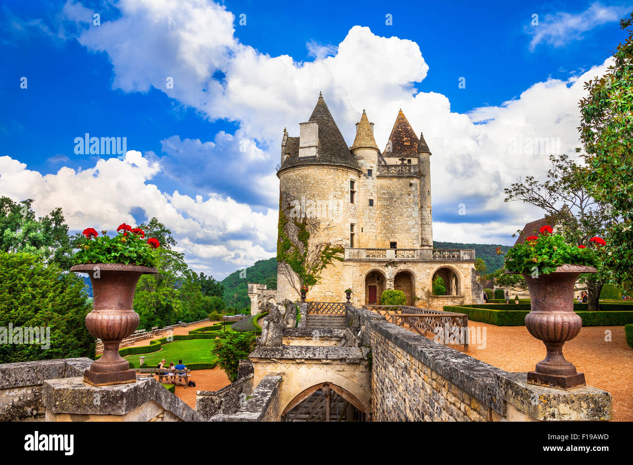 Beautiful castes of France - Milandes (Dordogne) Stock Photo