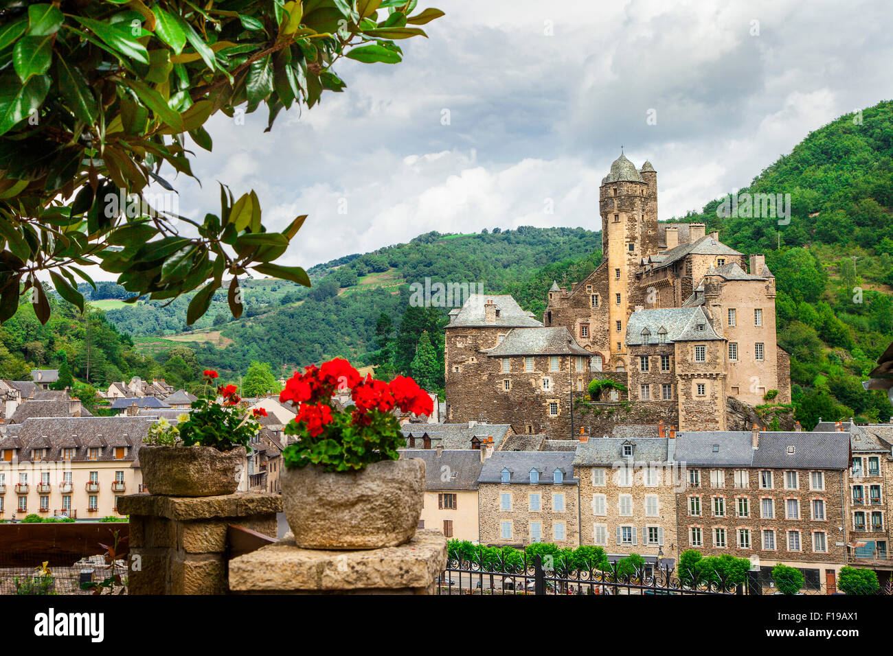 Estaing - one of the most beautiful villages in France Stock Photo