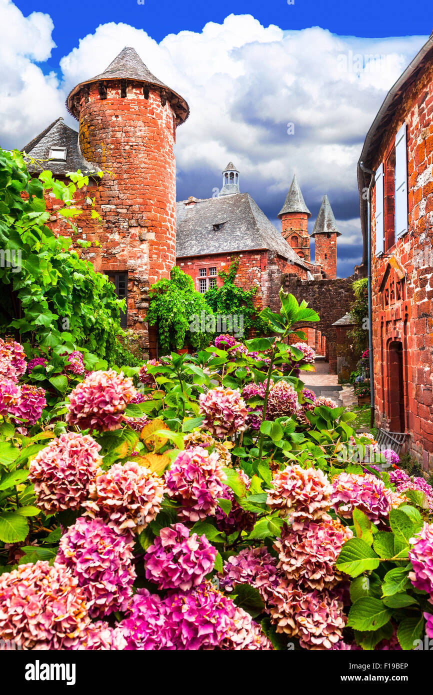 Collonges-la-Rouge - considering one of the most beautiful villages in France Stock Photo