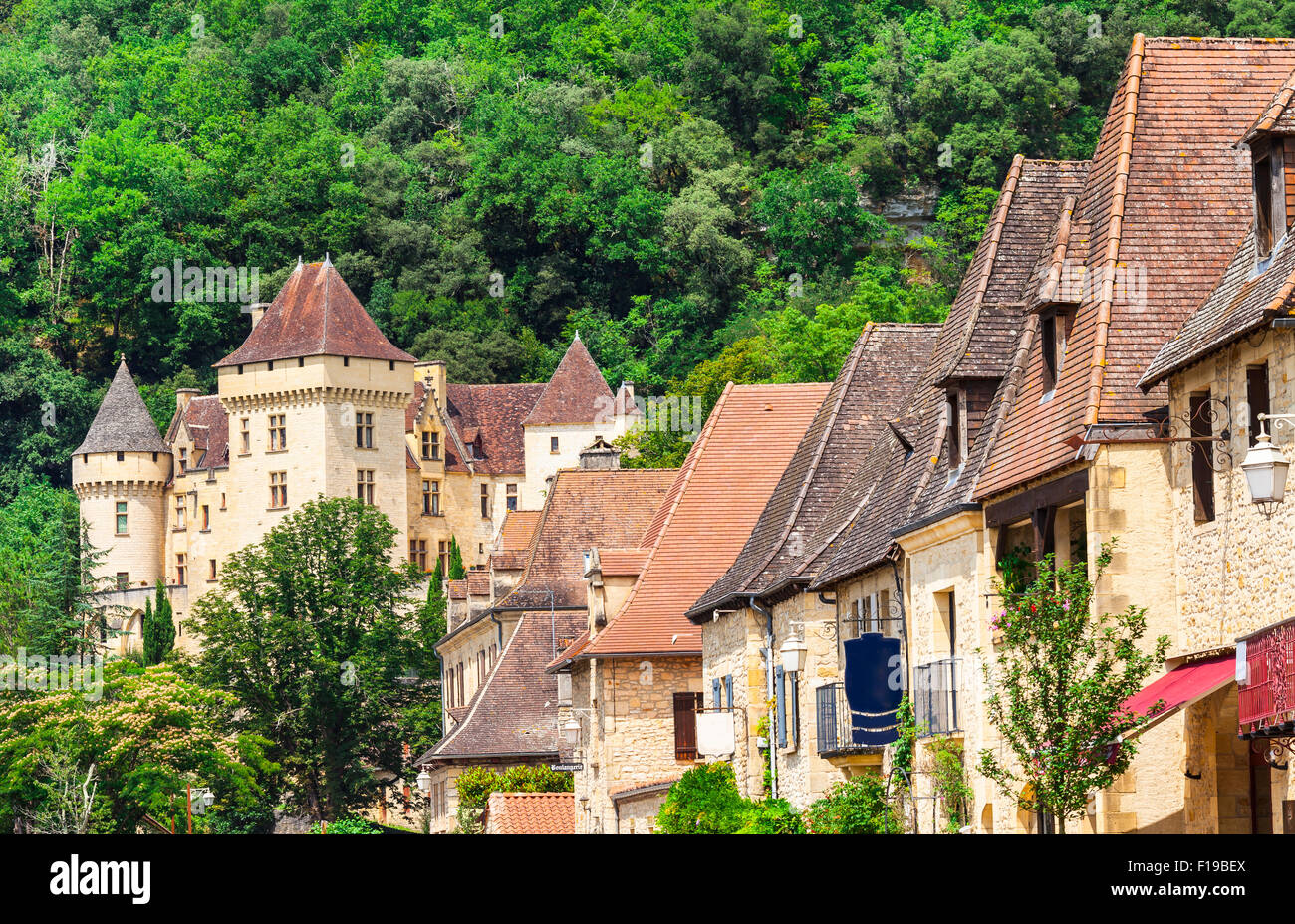 La Roque-Gageac in Dordogne Aquitaine - one of the most beautiful villages of France Stock Photo