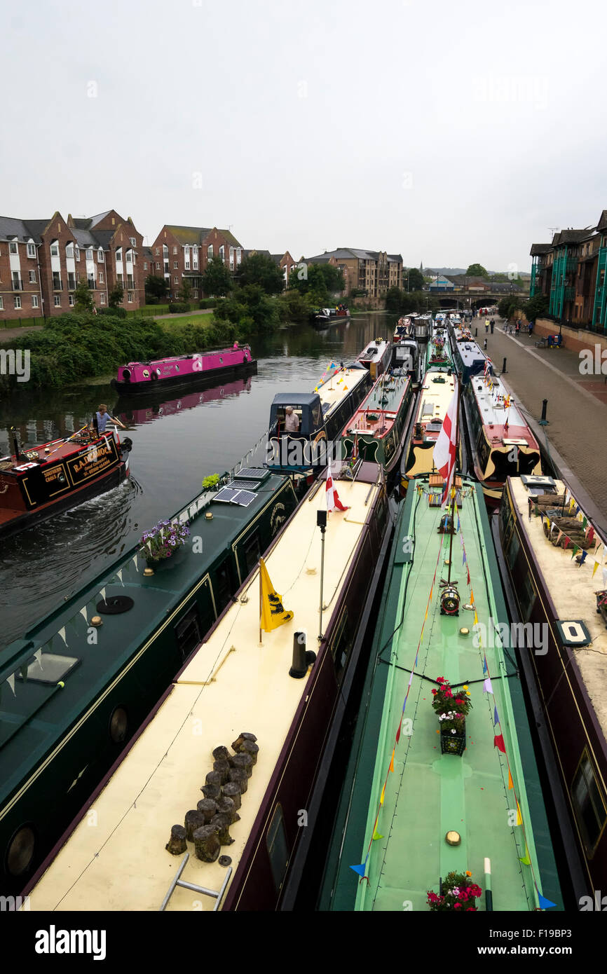 Canalboats at the Northampton Festival of Water 2015  BECKET'S PARK Stock Photo