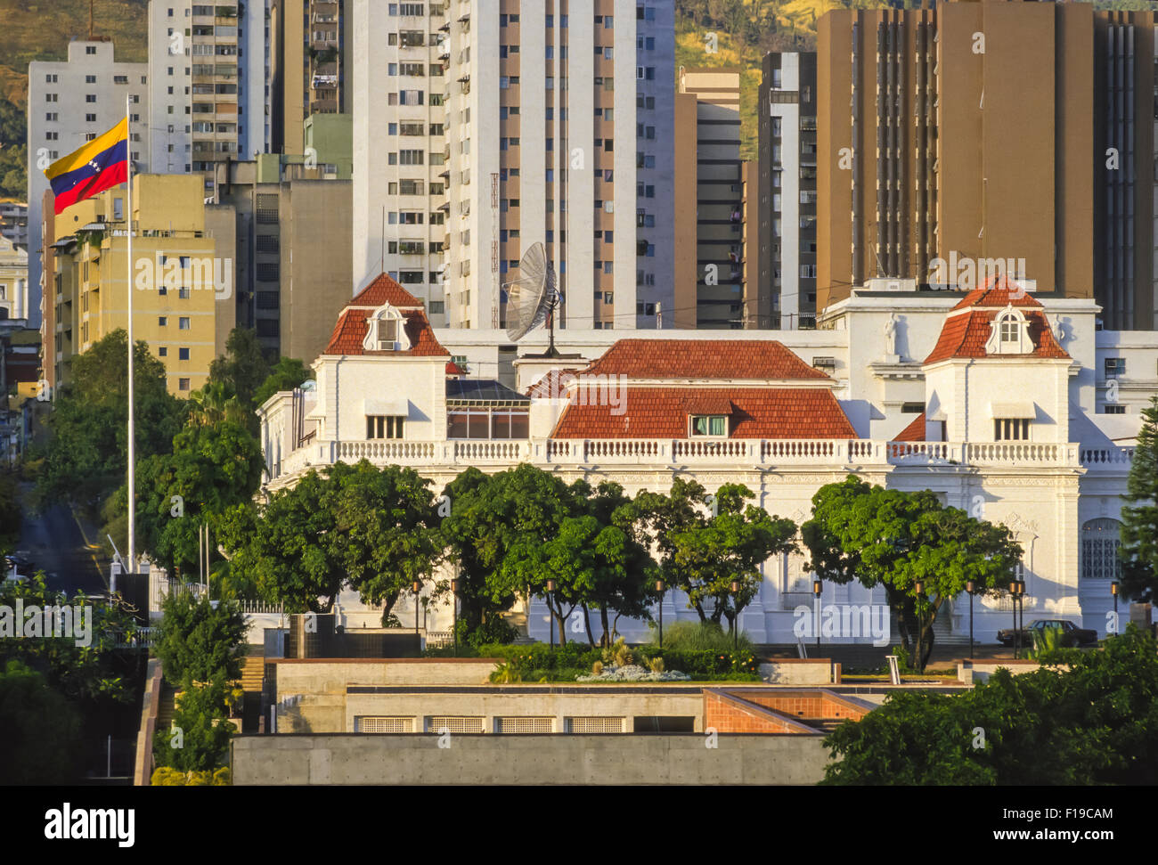 CARACAS, VENEZUELA - Miraflores, presidential palace in downtown Caracas, 1988 Stock Photo